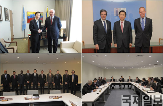 윤병세 외교장관은 지난 9~10일 미국 뉴욕에서 안보리 이사국 주유엔 대사들과 면담해 북한의 장거리 미사일 발사 등 도발에 대한 안보리 대응 방안을 협의했다. (사진=외교부)