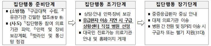 집단행동 대비 단계별 추진 대책. (자료=소방청)