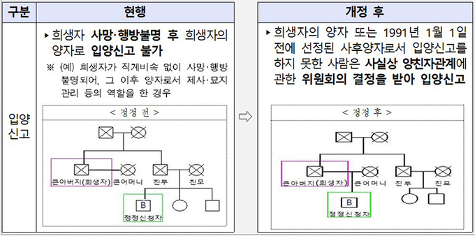 사실상 양친자 관계 개정