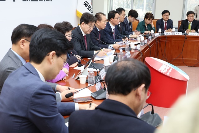 국민의힘 권영세 비상대책위원장이 10일 서울 여의도 국회에서 열린 비상대책위원회의에서 발언하고 있다. 2025.2.10. / 연합뉴스