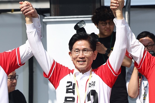 진주광미사거리에서 유세하는 김문수 후보 2025.5.30. / 연합뉴스
