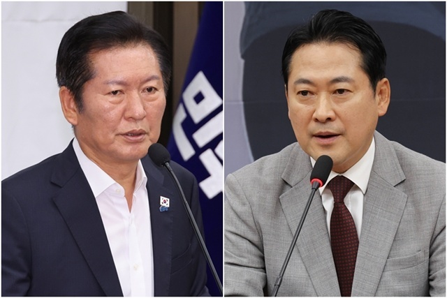 정청래 더불어민주당 대표(왼쪽)와 장동혁 국민의힘 대표 / 연합뉴스