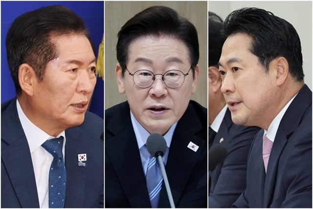 이재명 대통령(가운데)과 여야 대표 / 연합뉴스