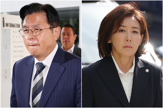황교안·나경원, '패스트트랙 사건' 결심 공판 출석 / 연합뉴스
