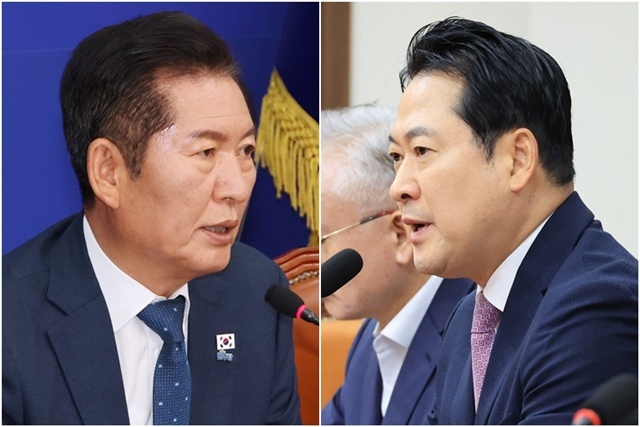 정청래 더불어민주당 대표(왼쪽)와 장동혁 국민의힘 대표 / 연합뉴스