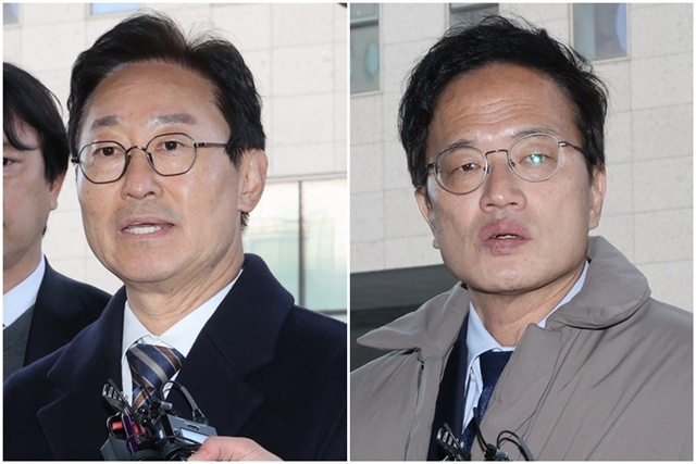 결심 공판 출석하는 더불어민주당 박범계(왼쪽), 박주민 의원 / 연합뉴스