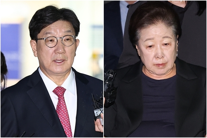 권성동 의원(왼쪽)과 한학자 통일교 총재 / 연합뉴스