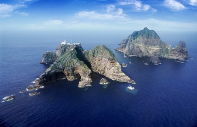 하늘에서 바라 본 독도 전경.(사진=경북도)